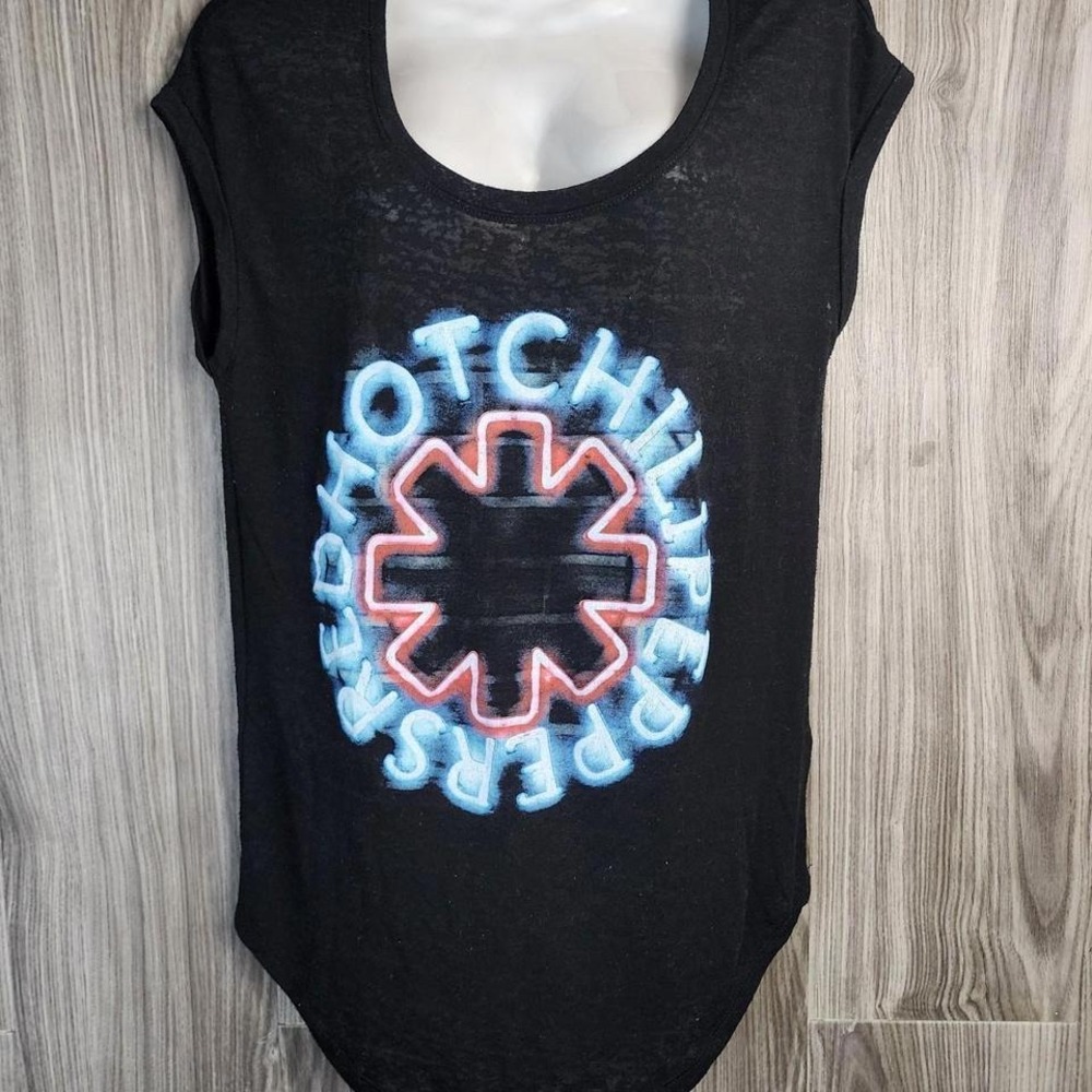Rock & Republic Red Hot‎ Chili Peppers Burnout Graphic Tee Black Small RHCP Logo